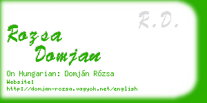 rozsa domjan business card