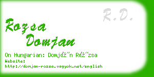 rozsa domjan business card